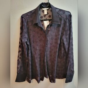 Dark Romantic Whimsy Goth Burnout Top NWT